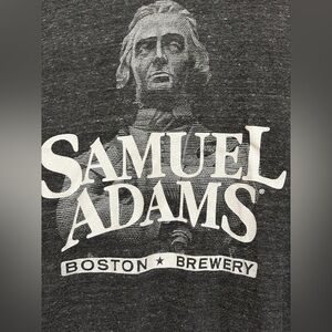 Samuel Adams Hoodie L Gray Full Zip Up Boston Brewery Beer Logo Sweatshirt